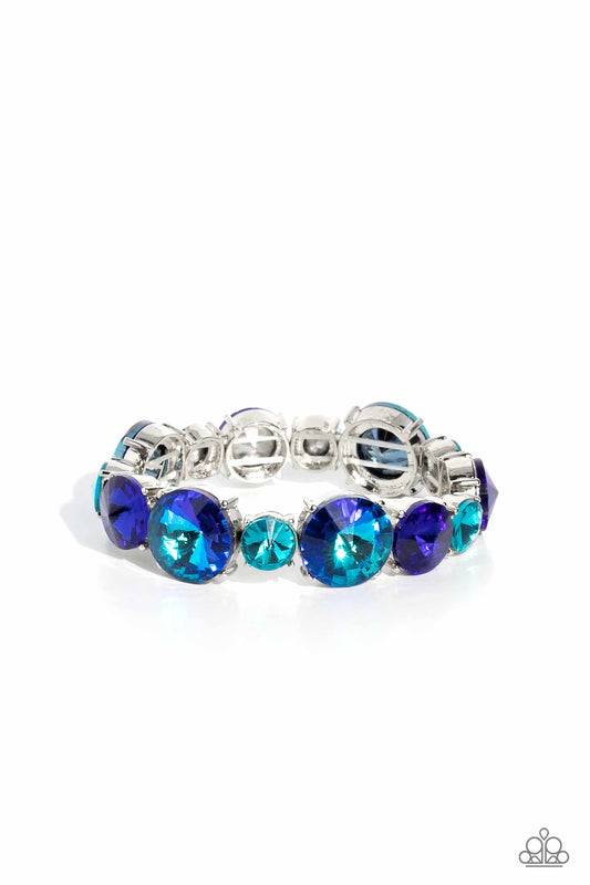 Paparazzi Refreshing Radiance - Blue Stretch Bracelet Life Of The Party August 2023 B1144