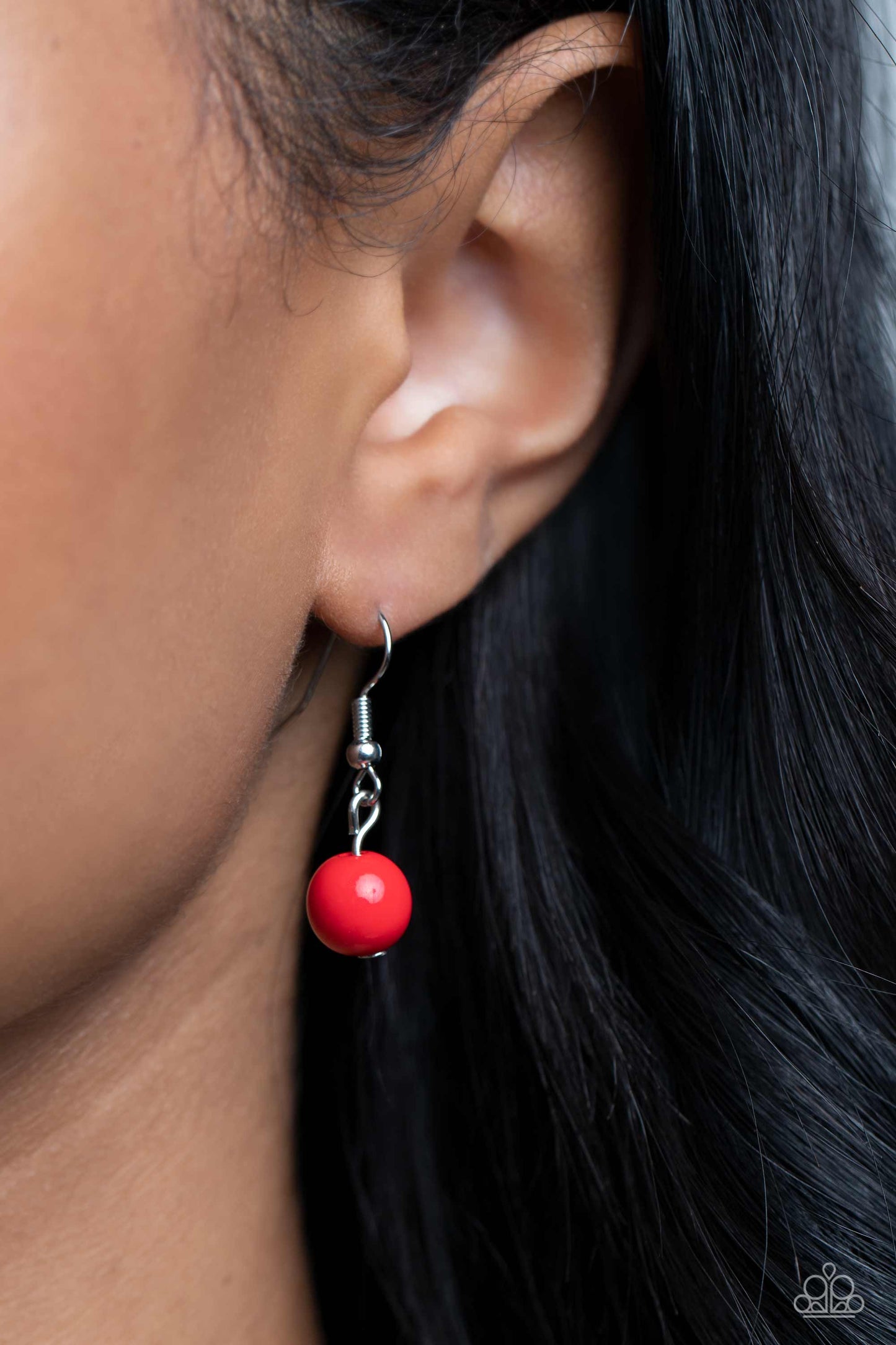 Fetching Filigree - Red Bead & Silver Filigree Floral Necklace Paparazzi N1740