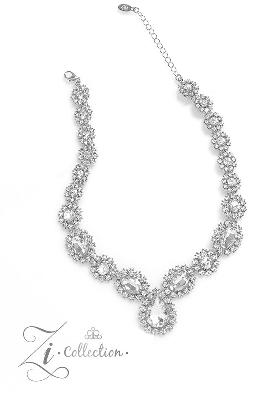Everlasting - White Rhinestone Zi Collection Necklace 2023 Paparazzi