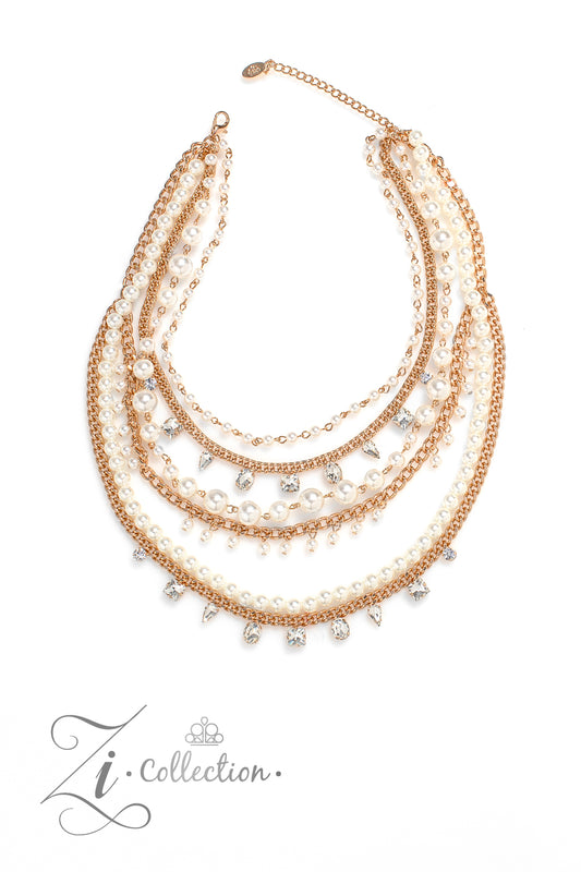 Aristocratic - Gold Zi Necklace 2023 Paparazzi