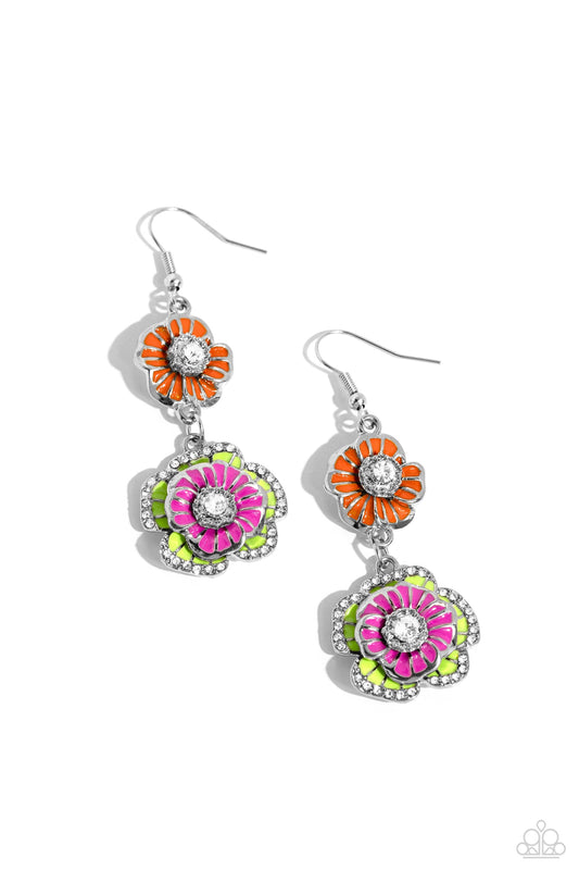 Intricate Impression - Multi Colored Flower Earring Paparazzi E1727
