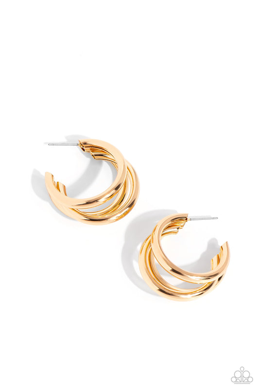 HOOP of the Day - Gold Bold 1 1/4 Inch Hoop Earring Paparazzi E0495