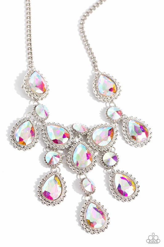 Dripping in Dazzle - Multi Iridescent Necklace Life Of The Party December 2023 Paparazzi N2333
