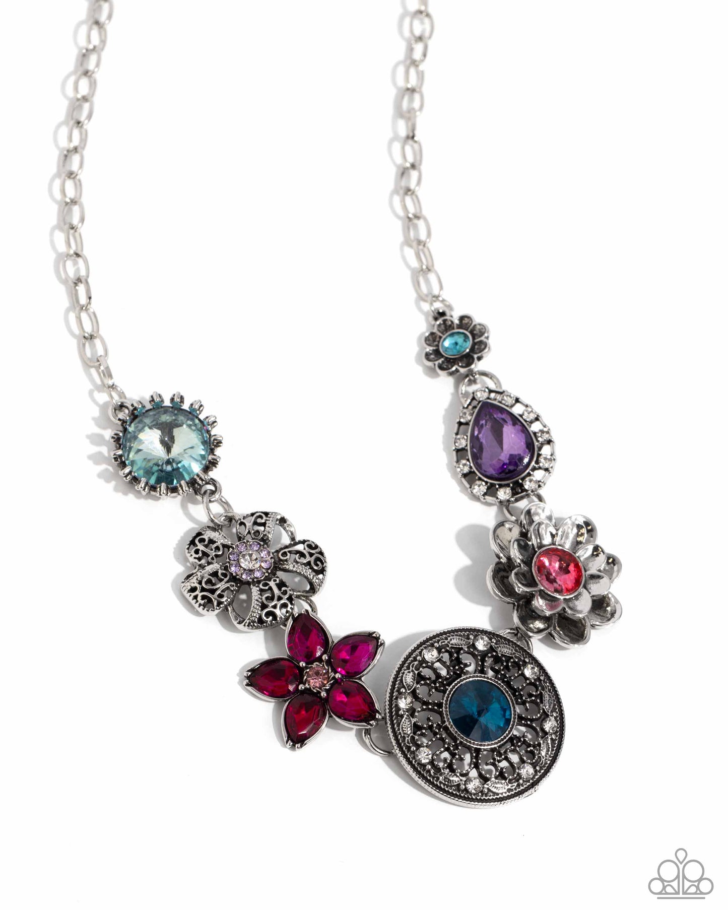 Giddy Garden - Multi Colored Flower Necklace Life Of The Party March 2024 Paparazzi N2235