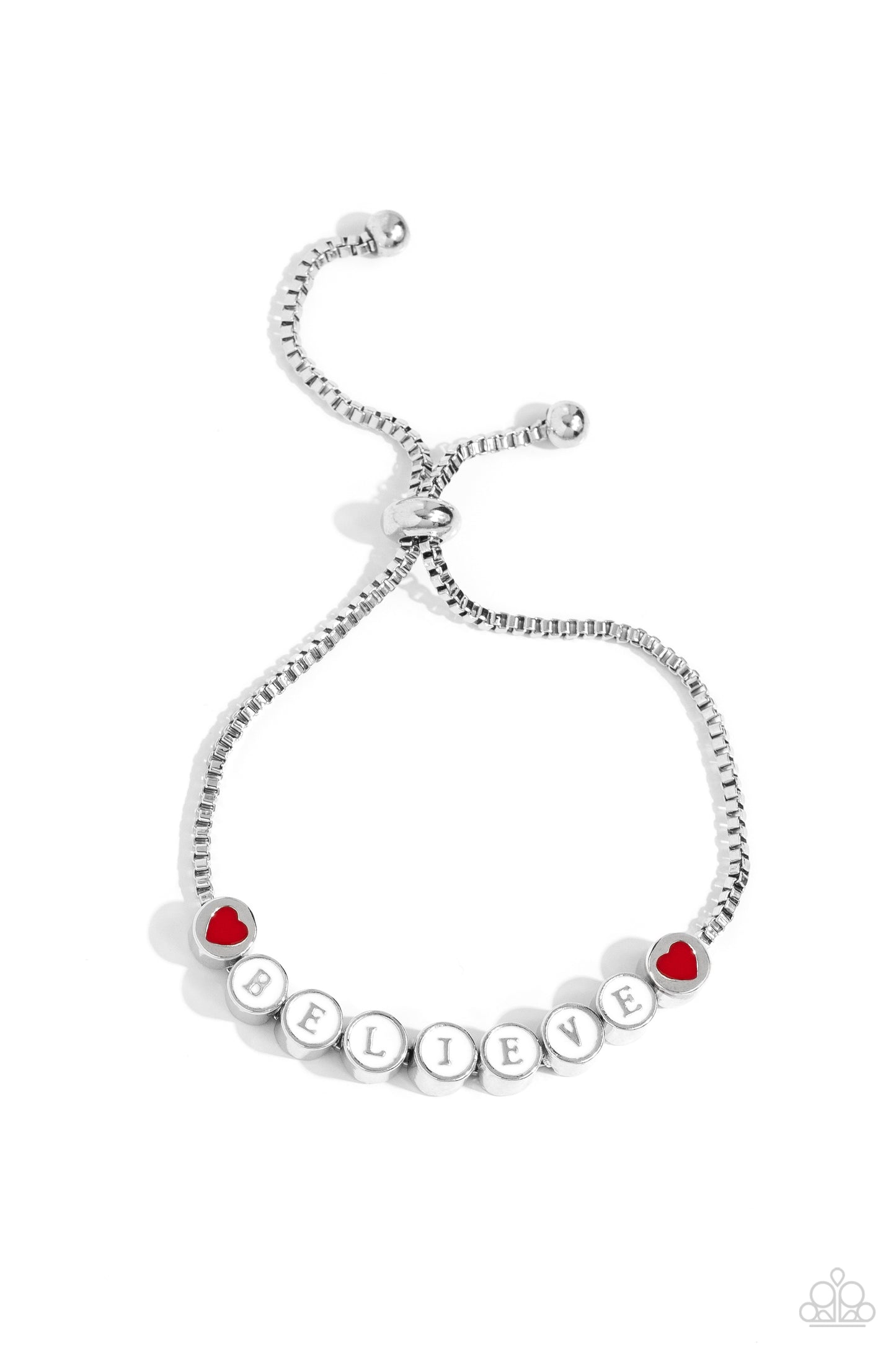 I Cant Believe It! - White "BELIEVE" Inspirational Faith Bracelet Paparazzi B1443