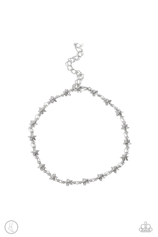 Starry Swing Dance - Silver Star Anklet Paparazzi B1534