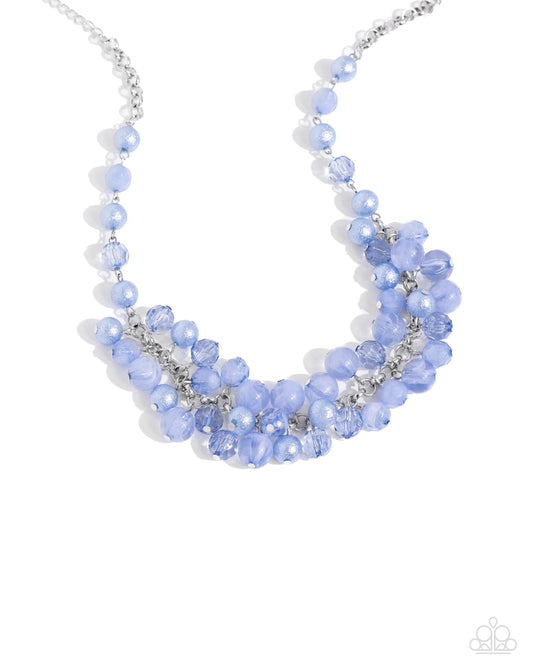 Pearl Pandora - Blue Chambray Opacities & Shimmer Bead Necklace Paparazzi N2692