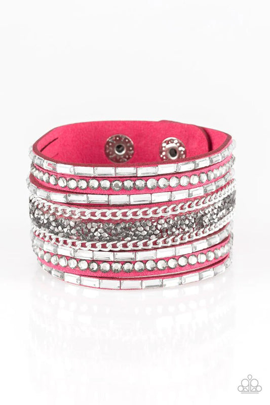Rhinestone Rumble Pink Wrap Bracelet Paparazzi B0077