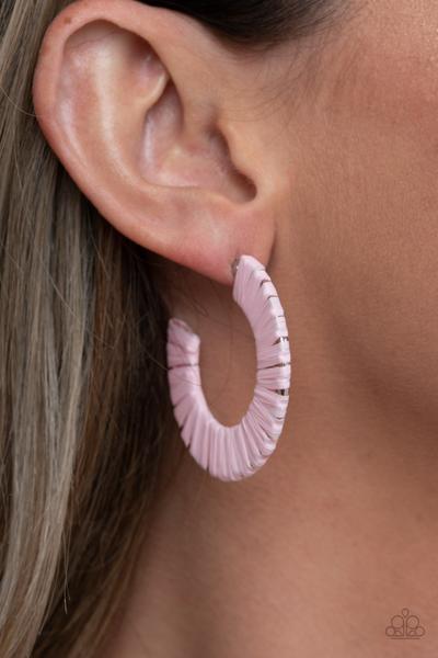 A Chance Of Rainbows Pink Hoop Earring Paparazzi E0098