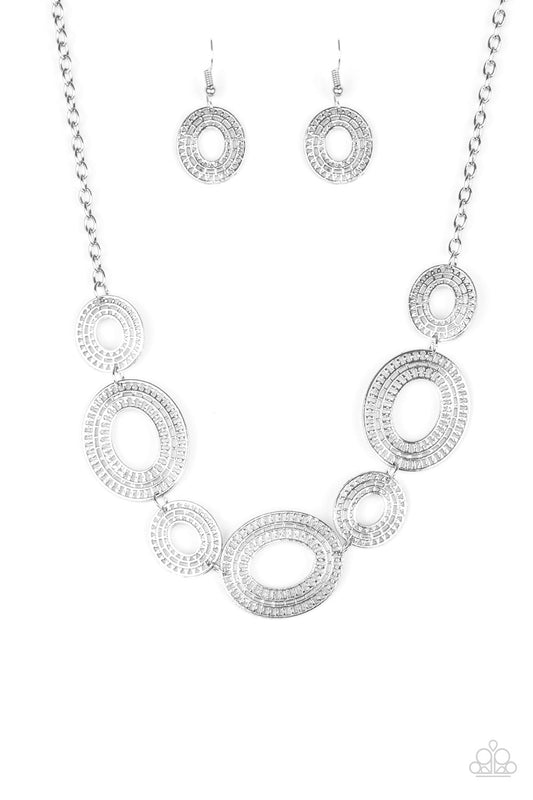 Basically Baltic Silver Oval Frame Silver Necklace Paparazzi N0019