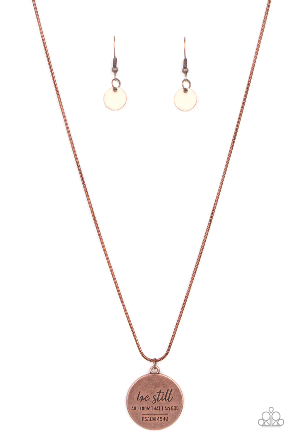 Be Still Copper Faith Psalm Necklace Paparazzi N0955