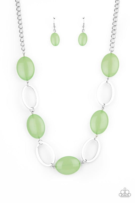 Beachside Boardwalk Green Bead Necklace Paparazzi N0310