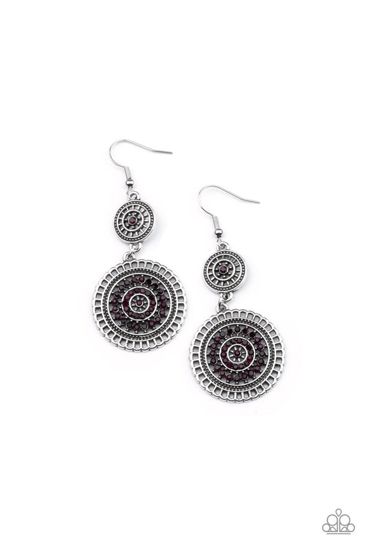 Bohomian Bedazzle Purple Earring Paparazzi E0115