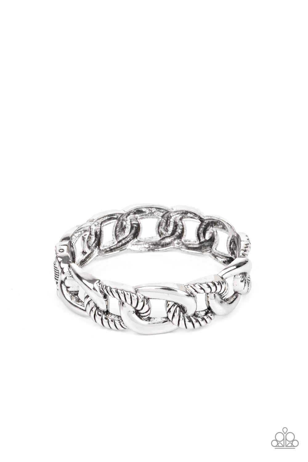 Bold Move Silver Bracelet Paparazzi B0109