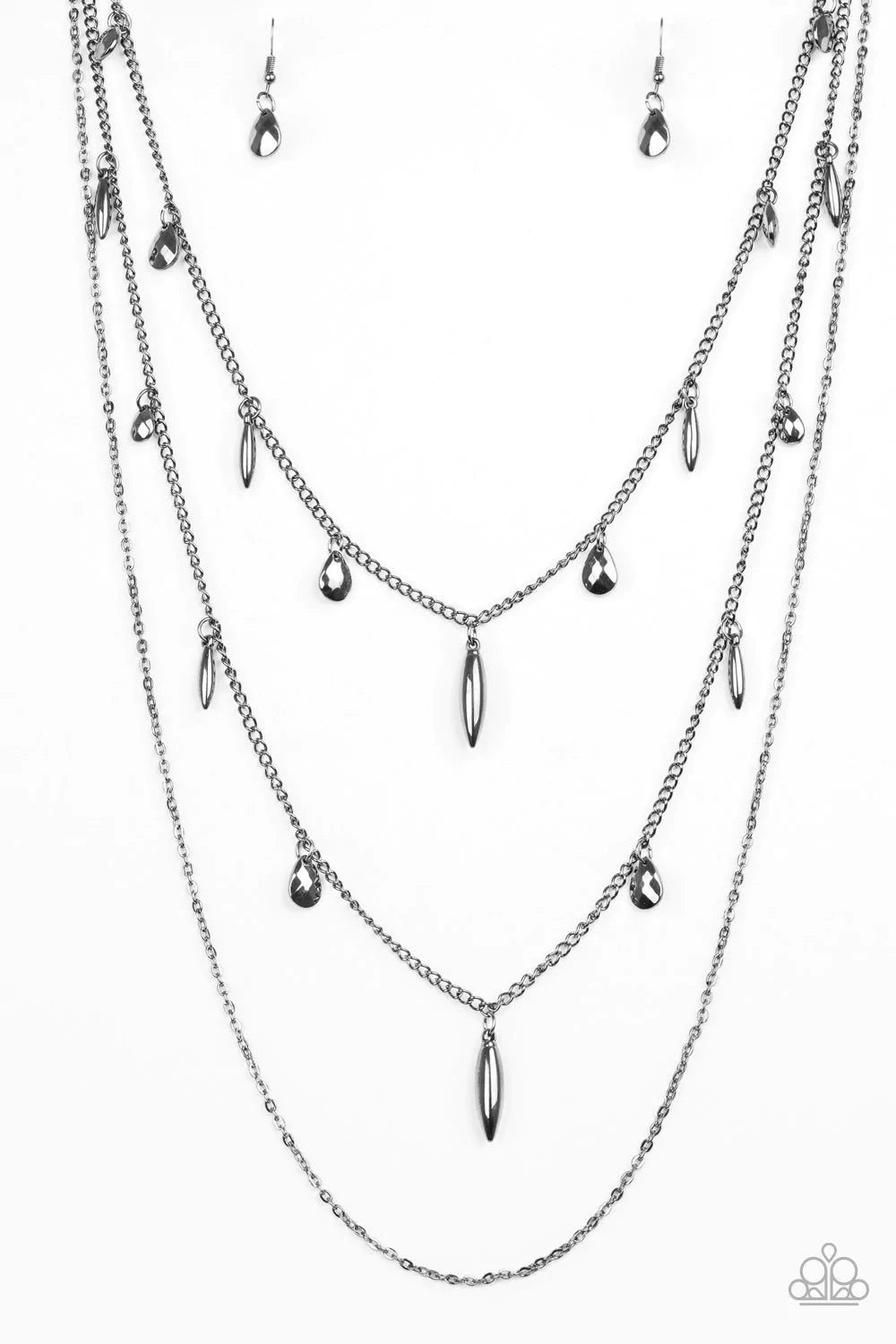Bravo Bravado Black Gunmetal Necklace Paparazzi N0972