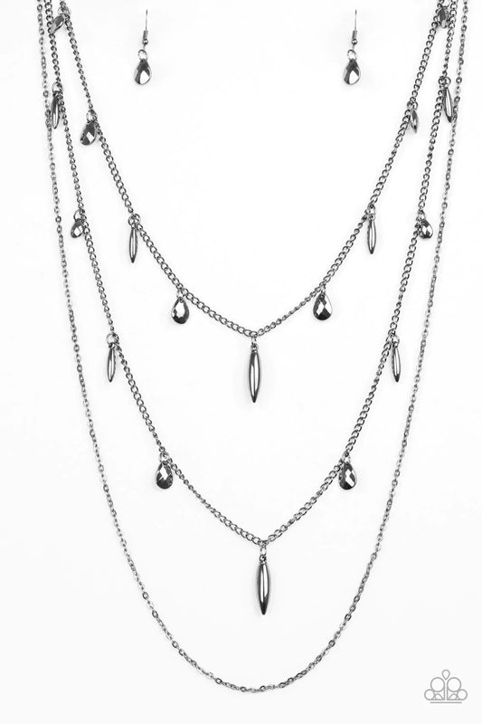 Bravo Bravado Black Gunmetal Necklace Paparazzi N0972