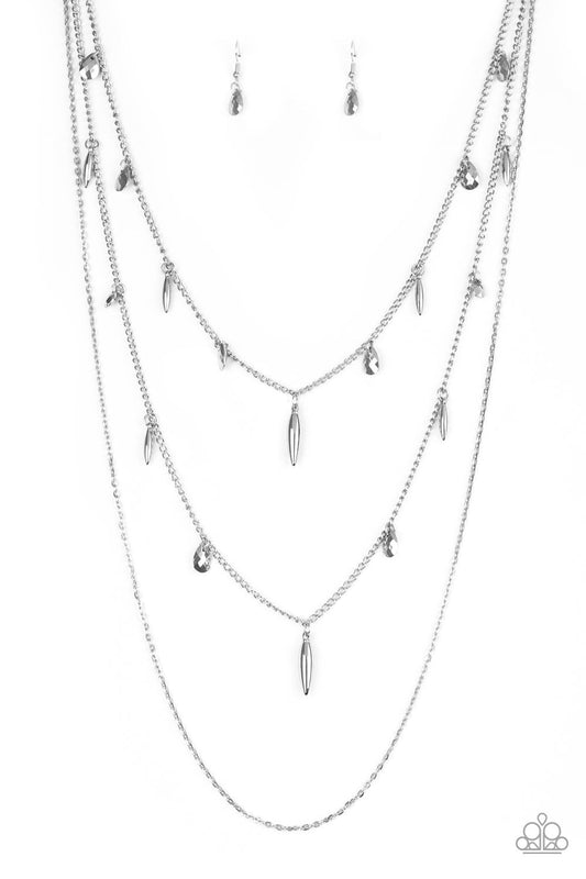 Bravo Bravado Silver Teardrop Necklace Paparazzi N0037