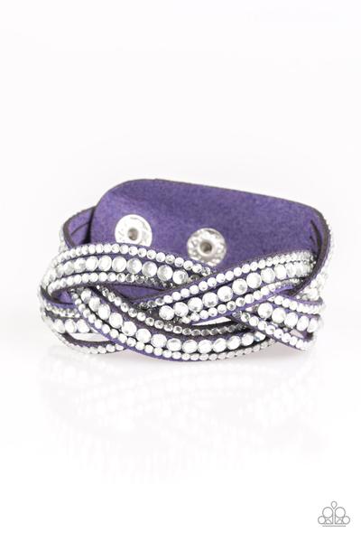 Bring On The Bling Blue Wrap Rhinestone Suede Wrap Bracelet Paparazzi B0137