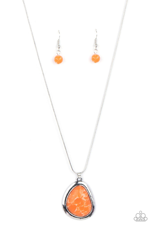 Canyon Oasis Orange Santa Fe Style Stone Necklace Paparazzi N0276