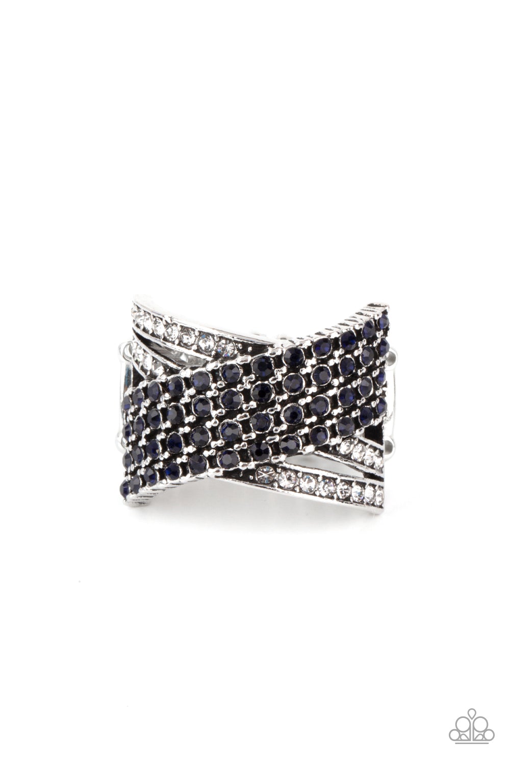 Classic Crossover Dark Blue Ring Paparazzi R0069
