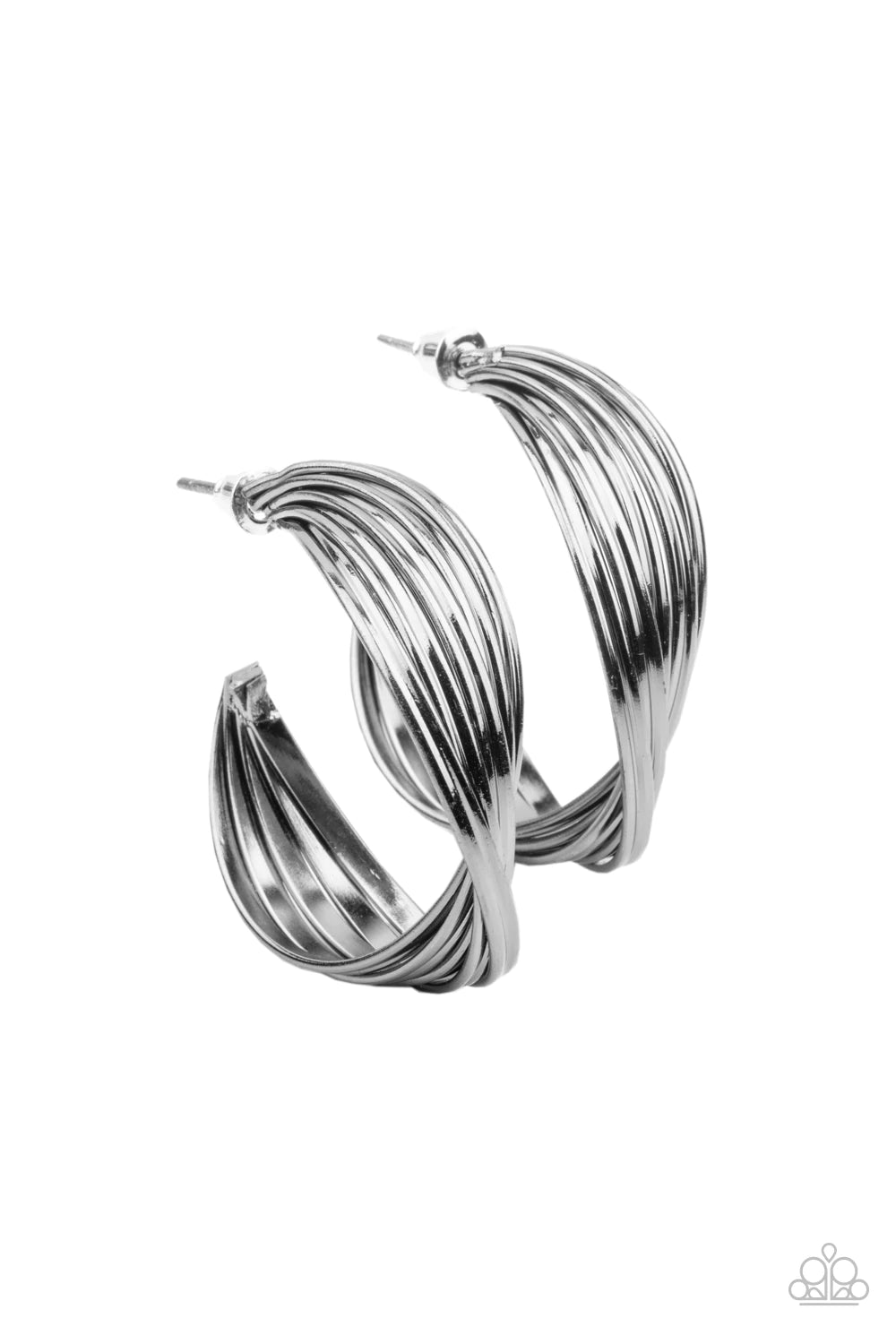 Curves In All The Right Places Black Hoop Earring Paparazzi E0686