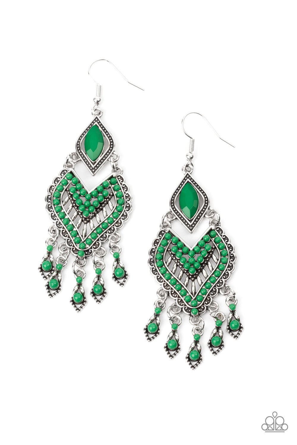 Dearly Debonair Green Earring Paparazzi E0213
