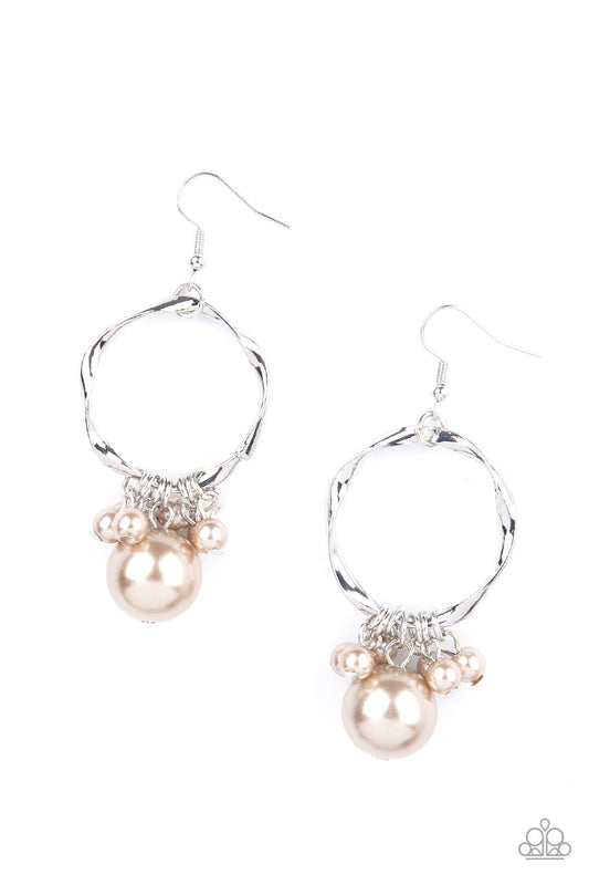 Delectably Diva Brown Earring Paparazzi E0080