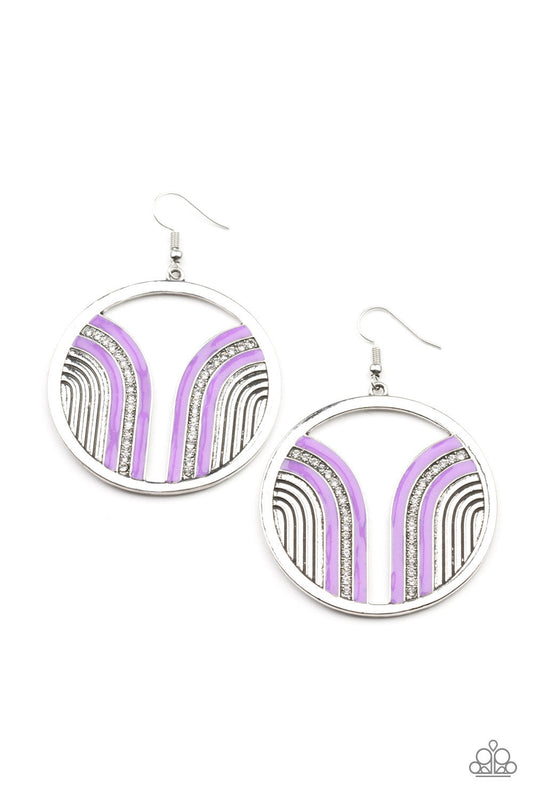 Delightfully Deco Purple Earring Paparazzi E0077