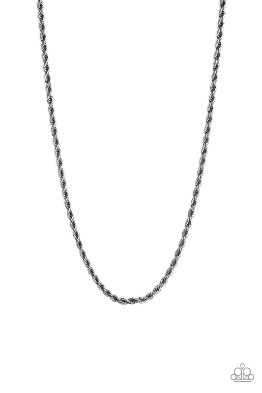 Double Dribble Black Gunmetal Urban Necklace N0256