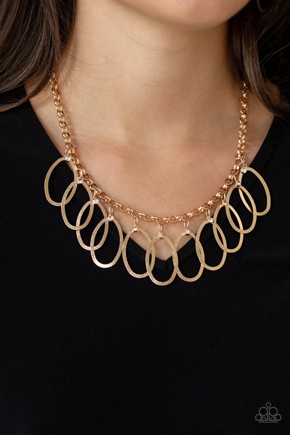 Double OVAL-time Gold Necklace N0166