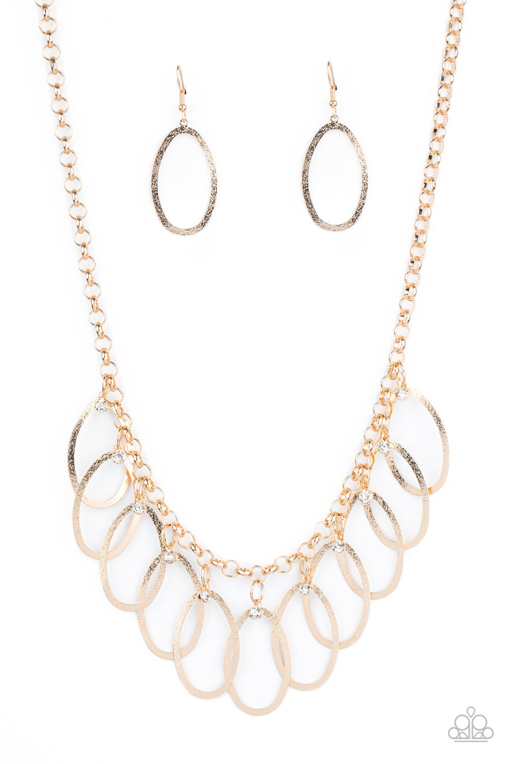 Double OVAL-time Gold Necklace N0166