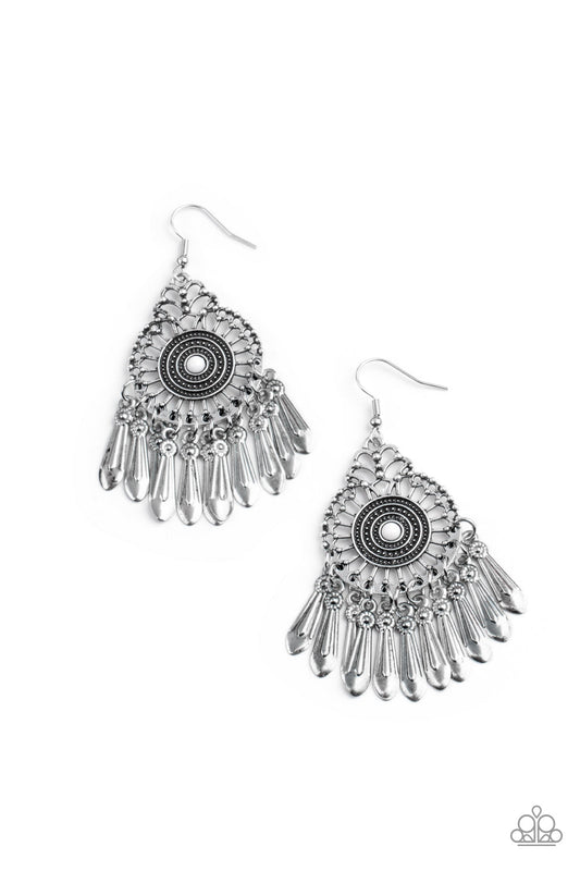 Dream A Little Dream Catcher White Earring Paparazzi E0078