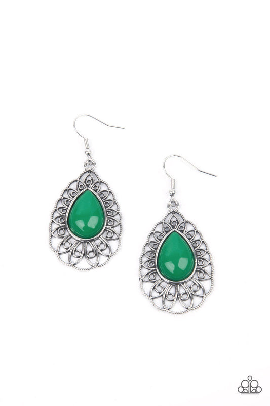 Dream STAYCATION Green Earring Paparazzi E0112