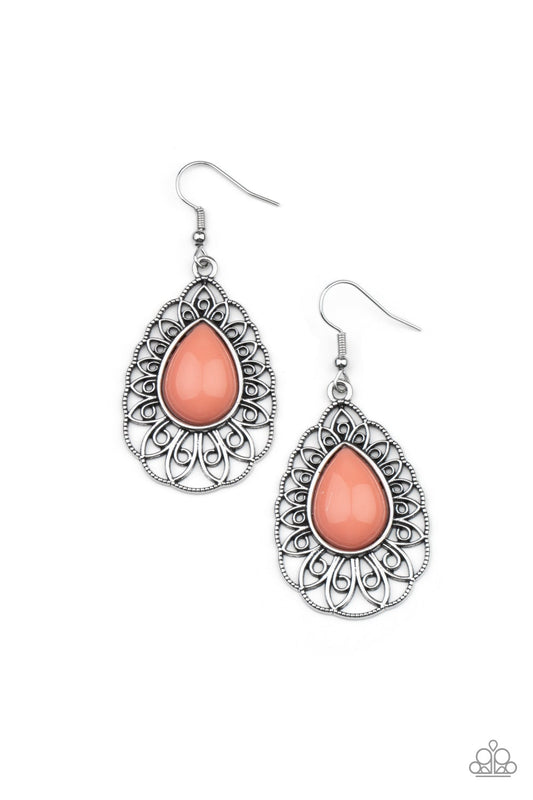 Dream Staycation Orange Earring Paparazzi E0016