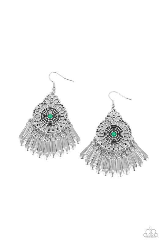 Dream A Little Dreamcatcher Green Earring Paparazzi E0070