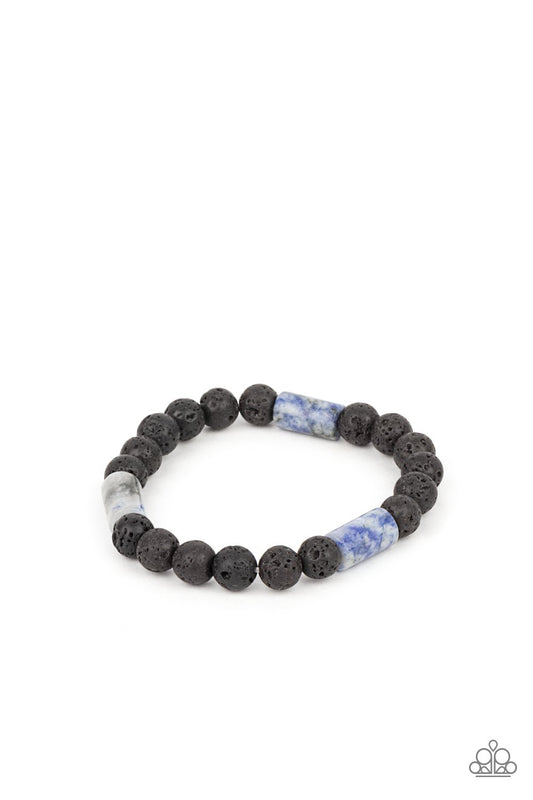 Earthy Energy Blue Urban Lava Bead Bracelet Paparazzi B0111