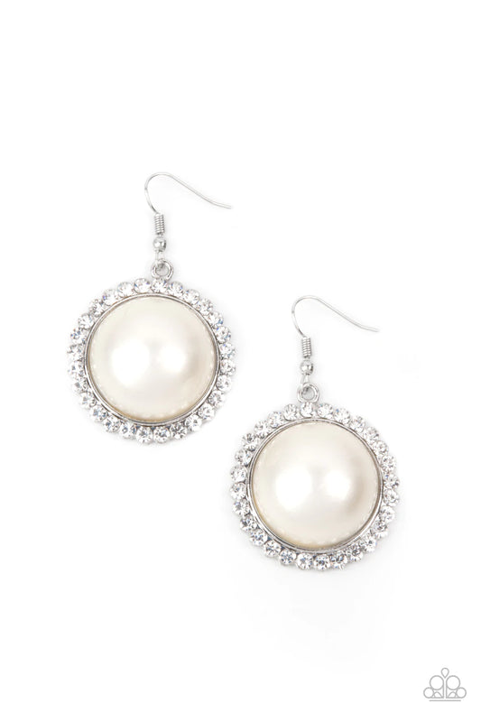Esteemed Elegance White Earring Paparazzi E0065