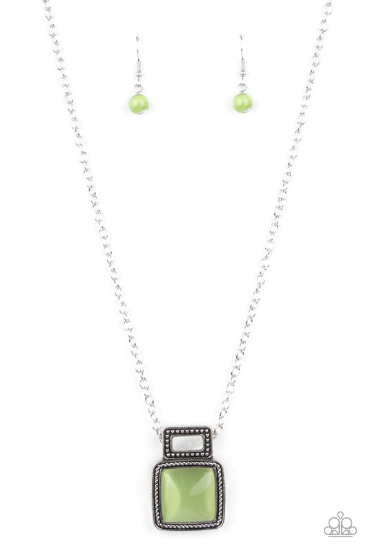 Ethereally Elemental Green Cat's Eye Necklace Paparazzi N0303
