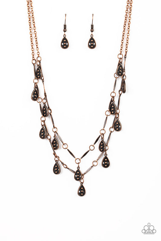 Galapagos Gypsy Copper Teardrop Necklace Paparazzi N0592