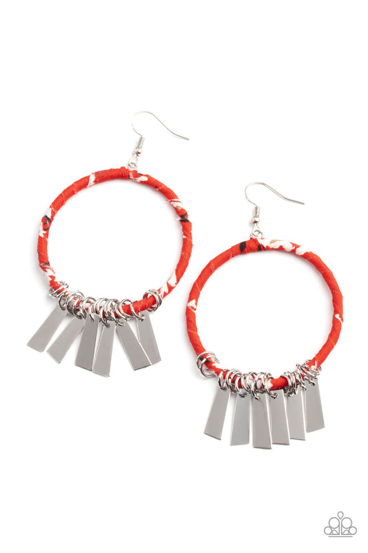 Garden Chimes Red Earring Paparazzi E0051