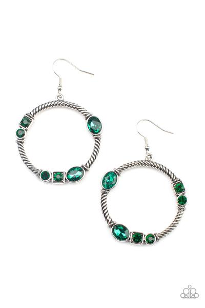 Glamorous Garland Green Earring Paparazzi E0124