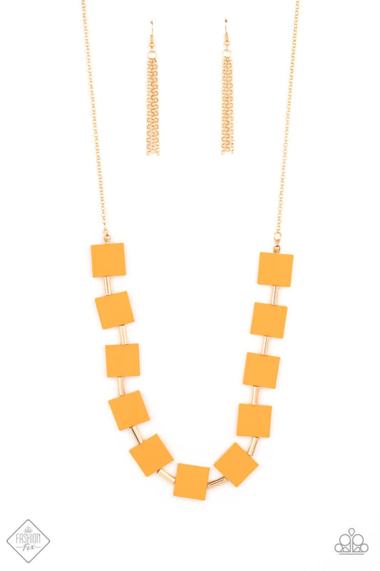 Hello, Material Girl Orange Necklace April 2021 Fashion Fix Paparazzi N0522