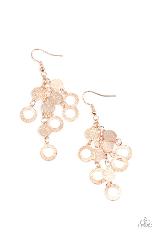 I'm Always Bright Rose Gold Earring Paparazzi E0154