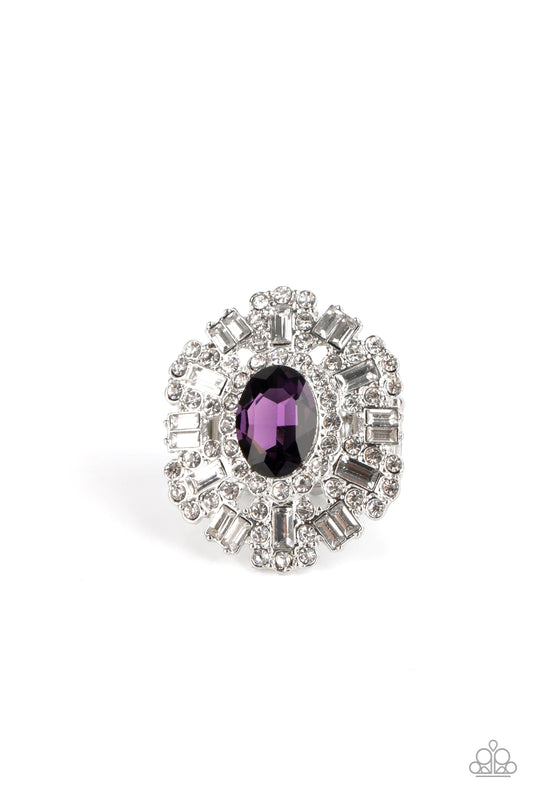 Iceberg Ahead Purple Rhinestone Ring Paparazzi R0294