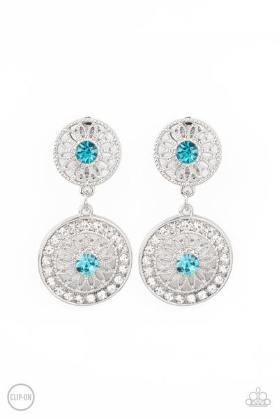 Life Of The Garden Party Blue Clip-On Earring Paparazzi E0087