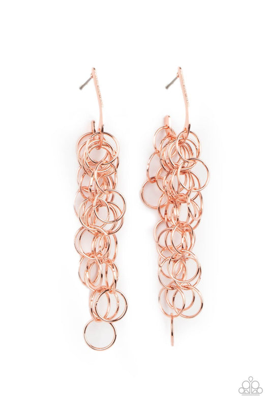 Long Live The Rebels Copper Hoop Earring Paparazzi E0050