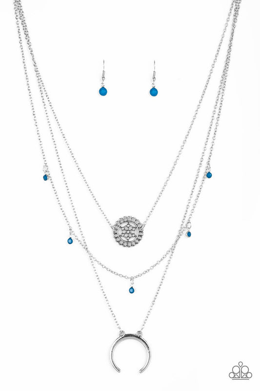Lunar Lotus Blue Necklace Paparazzi N0138