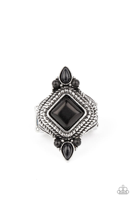 Mesa Mystic Black Stone Santa Fe Style Ring Paparazzi R0214