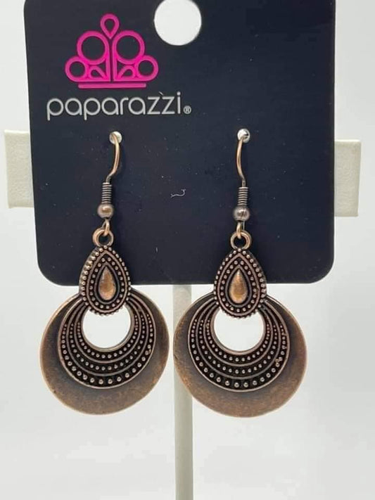 Mojave Mesquite Copper Earring Paparazzi E0381