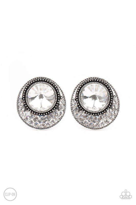 Off The Richer Scale White Clip-On Earring E0156